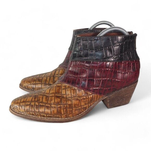 Farylrobin x Free People Tryst Leather Ankle Booties 'Black Combo' Women's 8 - Picture 2 of 12